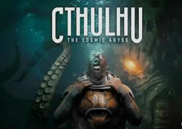 Screenshot of Cthulhu: The Cosmic Abyss showing a dark, mysterious landscape with ancient cosmic monsters.