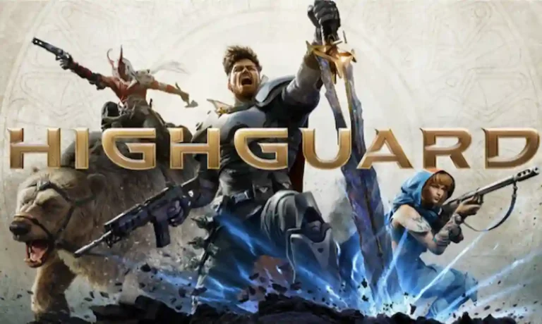 Screenshot of Highguard 2026 showing hero characters in combat, advanced weapons, team play, dynamic environments, and realistic graphics for 2026 gamers.