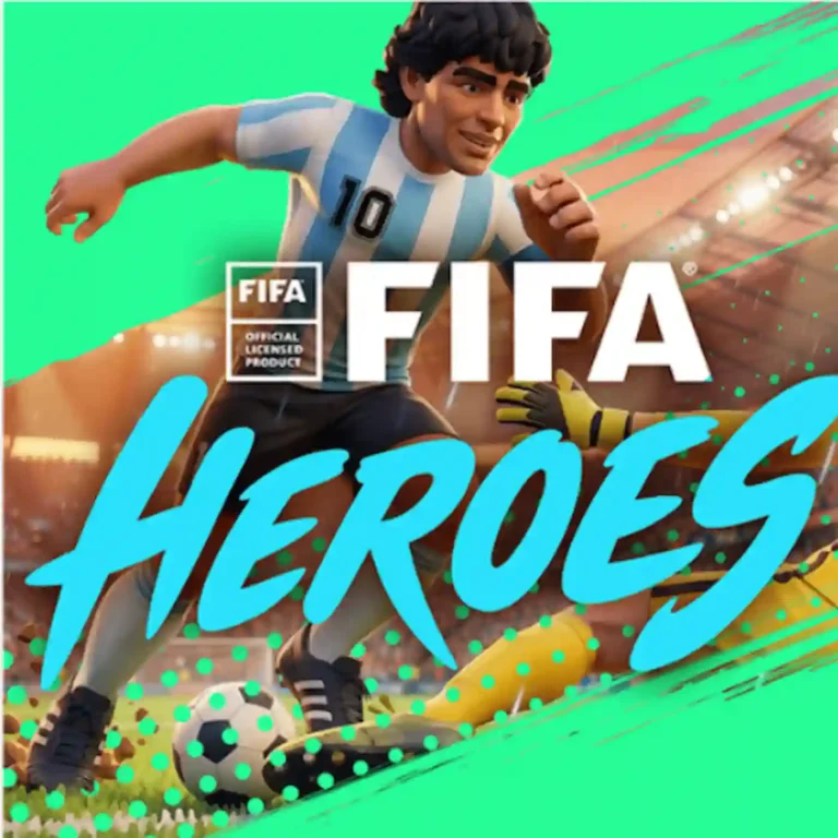FIFA Heroes gameplay showing 5v5 match with special abilities and fast-paced football action