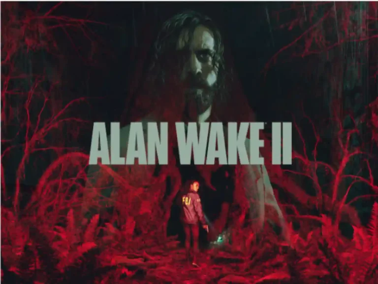 Alan Wake 2 screenshot featuring Alan Wake inside the Dark Place during a psychological horror sequence